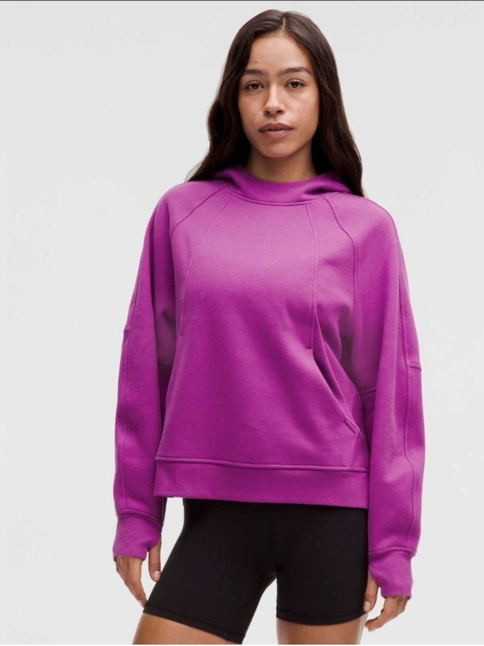 NWT Lululemon Scuba Oversized Side-Slit Hoodie Vivid Plum W3IU6S size XS/S